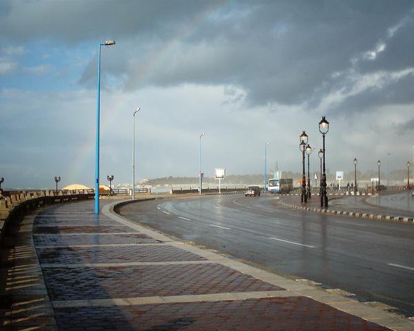 upršané nebo a neposlušné more v zimnej Alexandrii